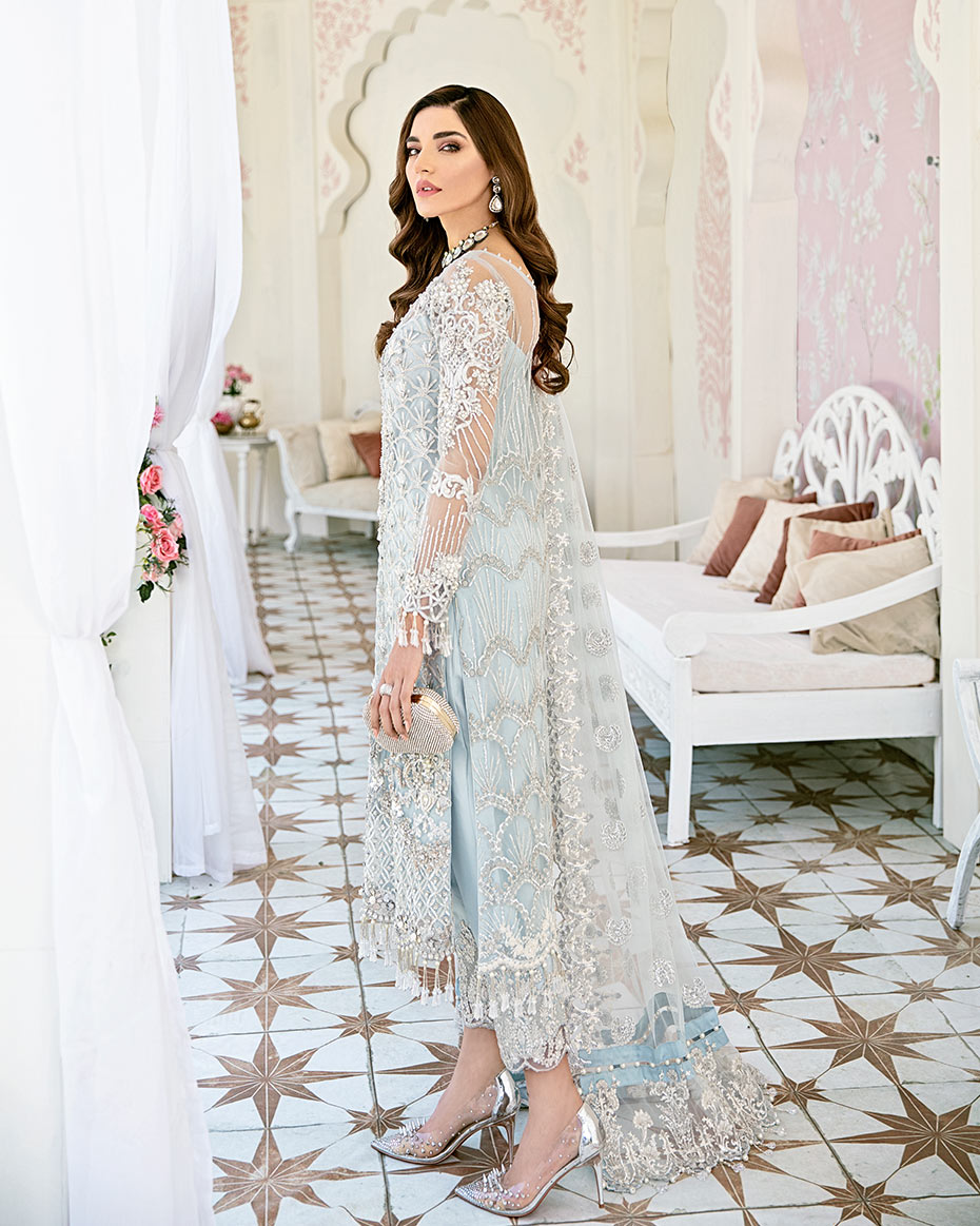 Gulaal | Wedding Formals | Avenir Embroidered Net 3-Piece Suit WS-01 - Official Gulaal stockist in UK - Sakeena London