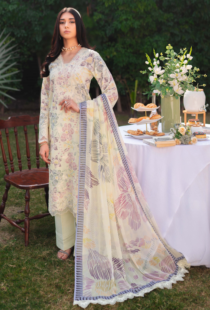 Humdum | Gardenia Lawn 24 | Printkari Lawn - PLG 05 - Official HumDum stockist in UK - Sakeena London
