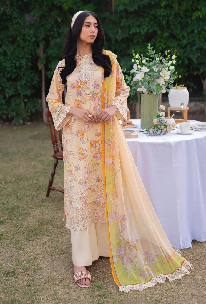 Humdum | Gardenia Lawn 24 | Printkari Lawn PLG 02 - Official HumDum stockist in UK - Sakeena London