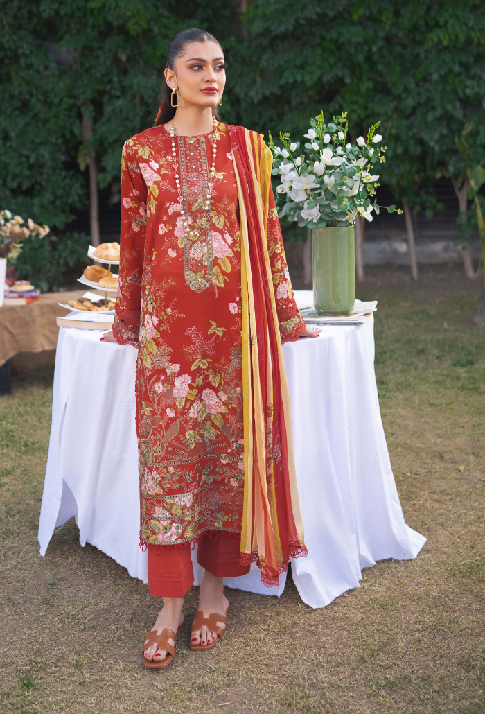 Humdum | Gardenia Lawn 24 | Printkari Lawn PLG 03 - Official HumDum stockist in UK - Sakeena London