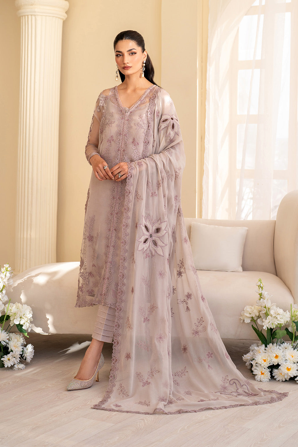 Iznik | Festive Formal | UE-437 Embroidered Pure Organza - Official Iznik stockist in UK - Sakeena London
