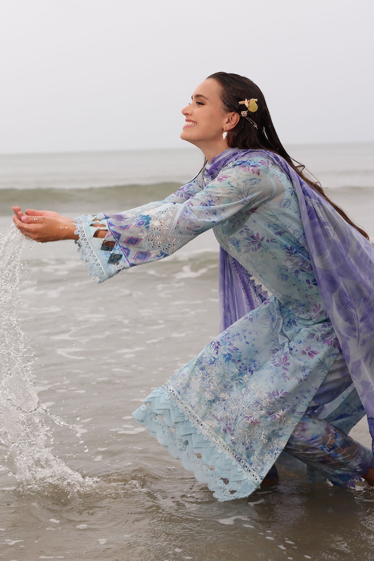 Nureh | Gardenia Embroidered Lawn 25 | NSG-176 - Official Nureh stockist in UK - Sakeena London