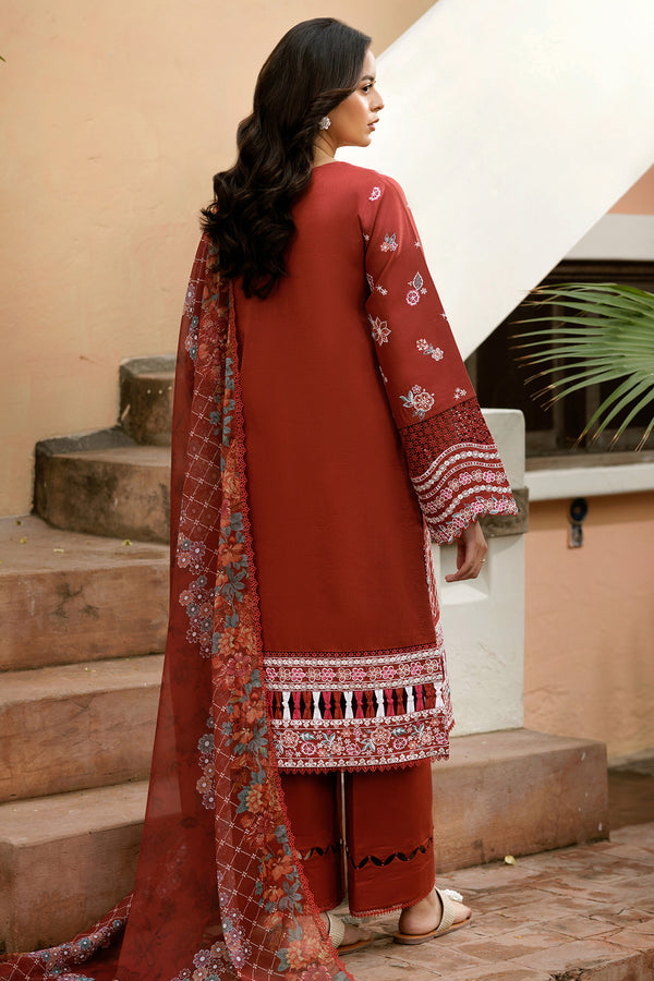 Farasha | Summer Weaves Embroidered Lawn | Russet Flames - Official Farasha stockist in UK - Sakeena London