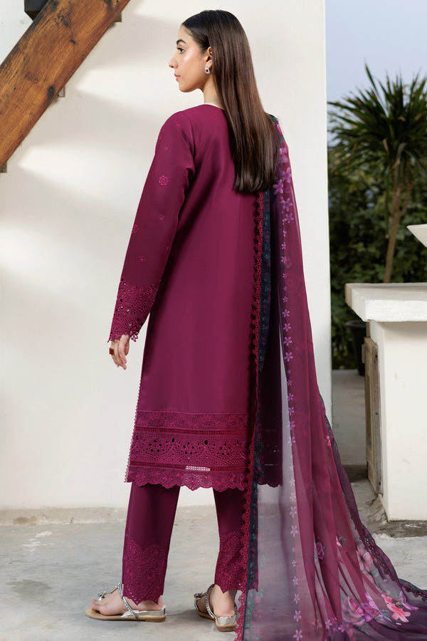 Farasha | Summer Weaves Embroidered Lawn | Garnet Passion - Official Farasha stockist in UK - Sakeena London