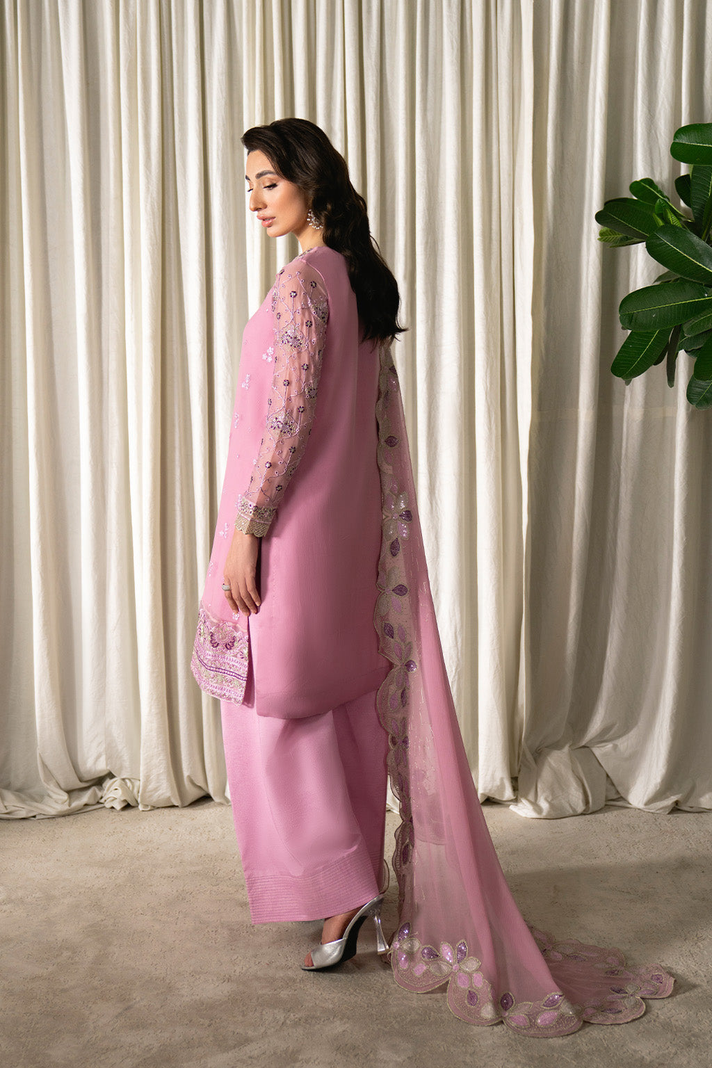 Neeshay | Ready to Wear Chiffon | RTW-CHFN-01 LILAC - Official Neeshay stockist in UK - Sakeena London