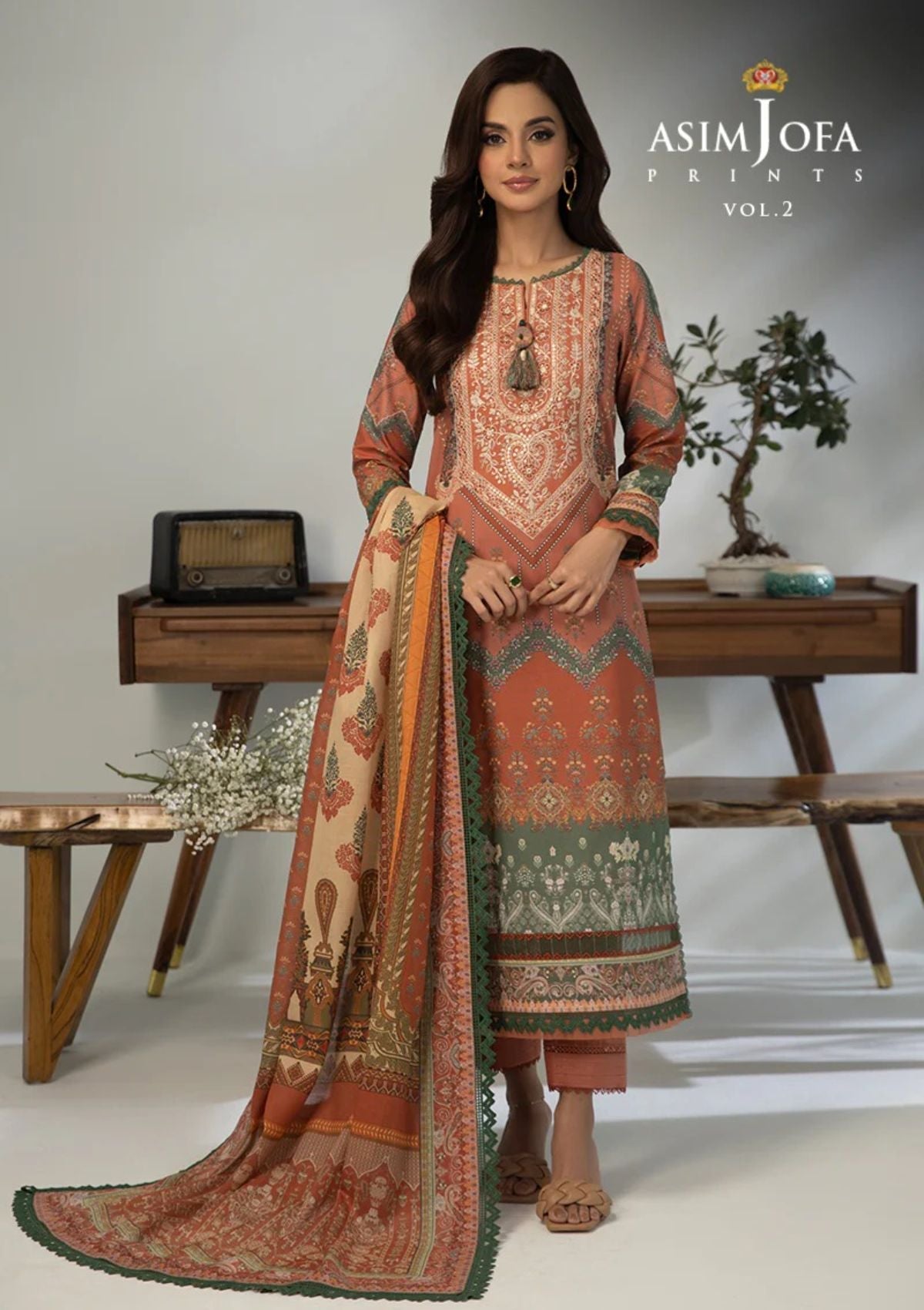 Lawn Collection - Asim Jofa - Basic - Print - 3 Pcs - AJBP#39