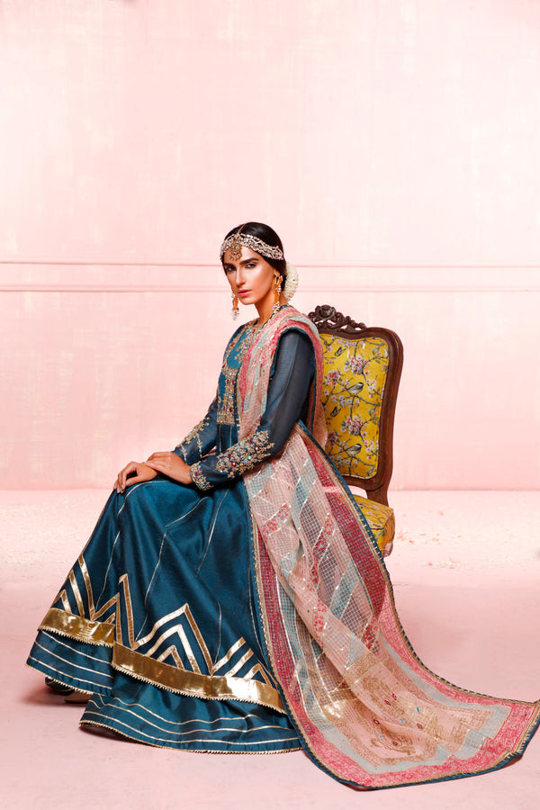 Wahajmkhan | Festive Fiesta Formals | TEAL LOVE - Official Wahaj M.Khan stockist in UK - Sakeena London