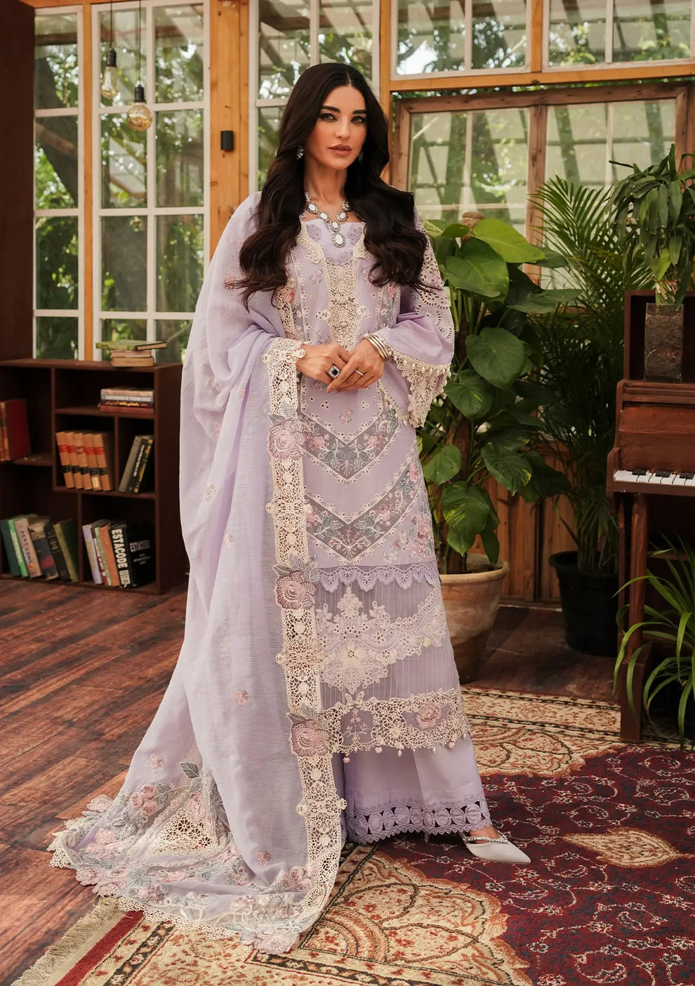 Kahf Premium | Luxury Lawn 24 | KLE-01B Lilac - Official Kahf Premium stockist in UK - Sakeena London