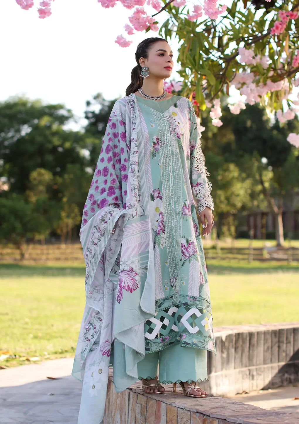 Elaf Premium | Prints Chikankari 24 | 05B CELESTIAL - Official Elaf Premium stockist in UK - Sakeena London