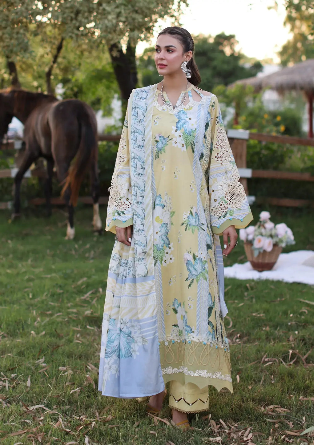 Elaf Premium | Prints Chikankari 24 | 05A CITRUS CRUSH - Official Elaf Premium stockist in UK - Sakeena London