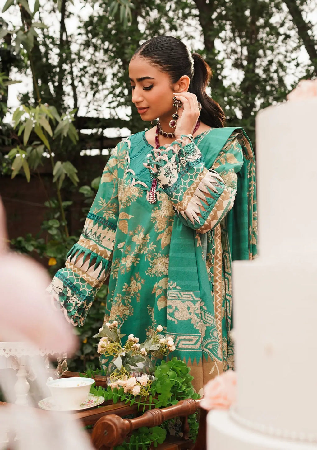 Elaf Premium | Printed Collection 24 | EEP-04B - Chic Teal - Official Elaf Premium stockist in UK - Sakeena London
