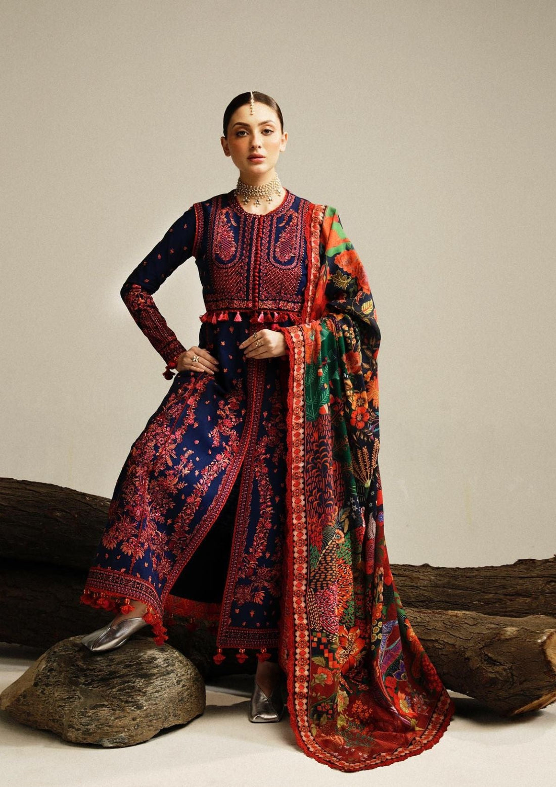 Winter Collection - Hussain Rehar - Khaddar Shawl - Cerulean