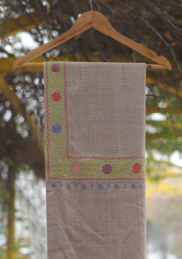 Wool Ari Work Shawl D - 31 - L BROWN
