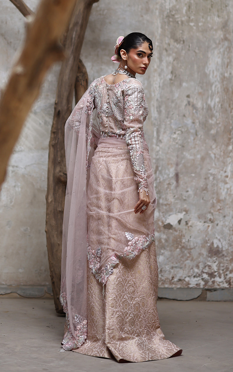 Threads and Motifs | Formal Dresses 25 | Organza Embroidered Blouse With Lehenga - Official Threads and Motifs stockist in UK - Sakeena London