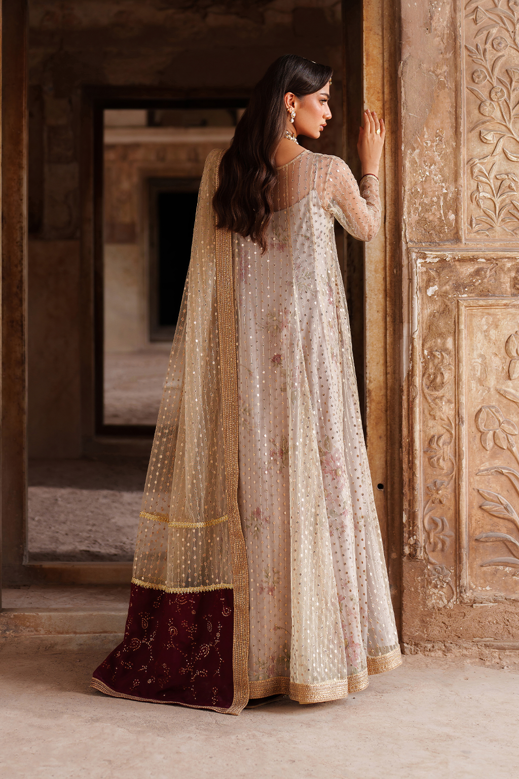 Iznik | Festive Formal | UE-548 Embroidered Net - Official Iznik stockist in UK - Sakeena London