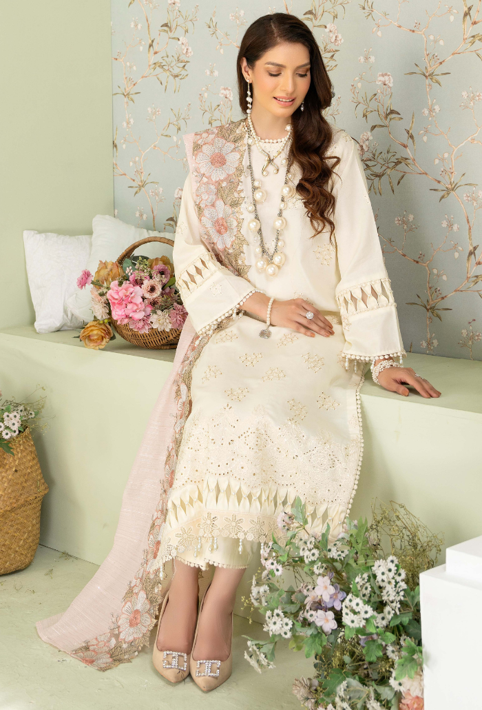 Humdum | Baad e Baharan Lawn | Baad e Baharan - D01 - Official HumDum stockist in UK - Sakeena London