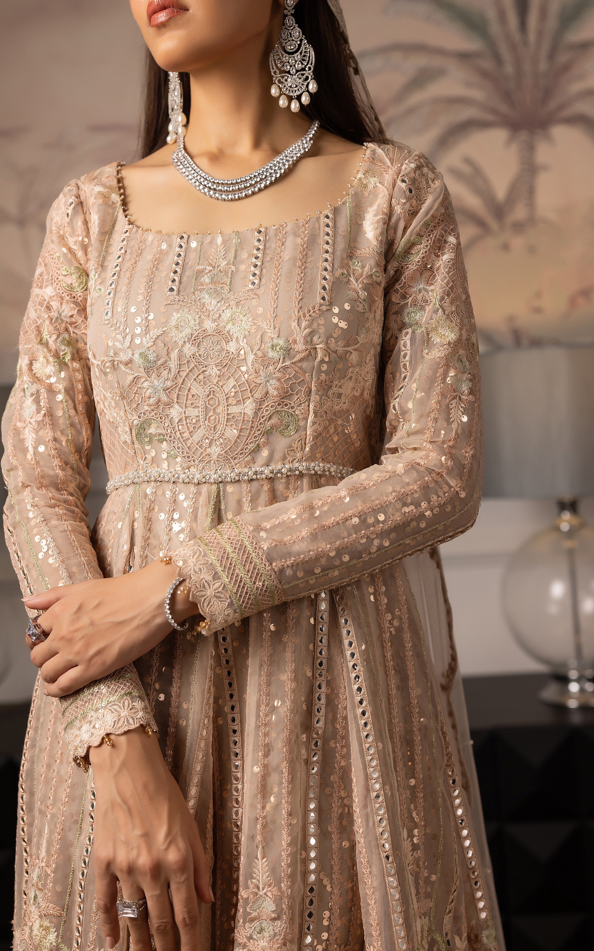 Threads and Motifs | Formal Dresses 25 | Embroidered Net Maxi - Official Threads and Motifs stockist in UK - Sakeena London