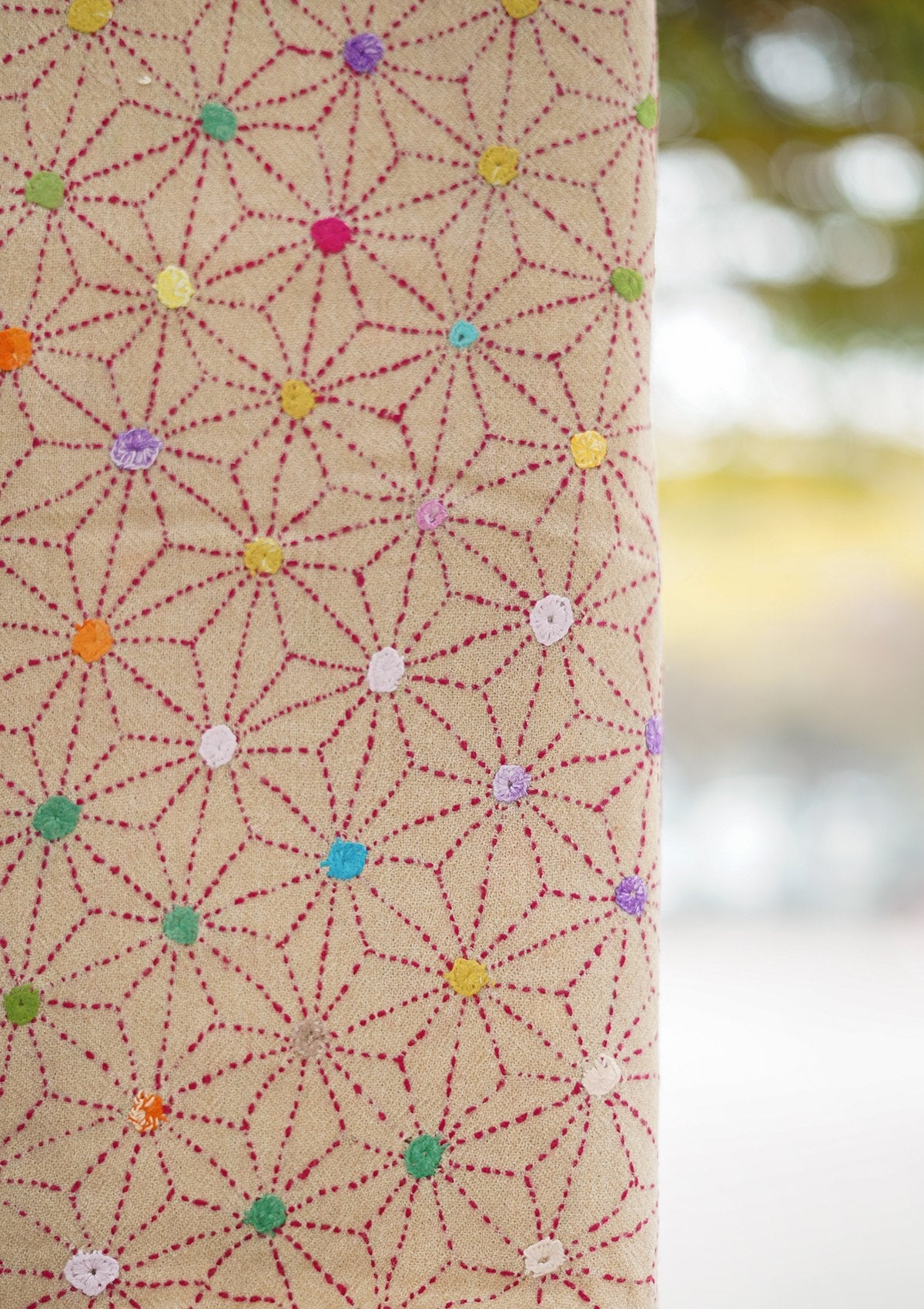 Wool Needle Work Shawl D - 49D - P SKIN