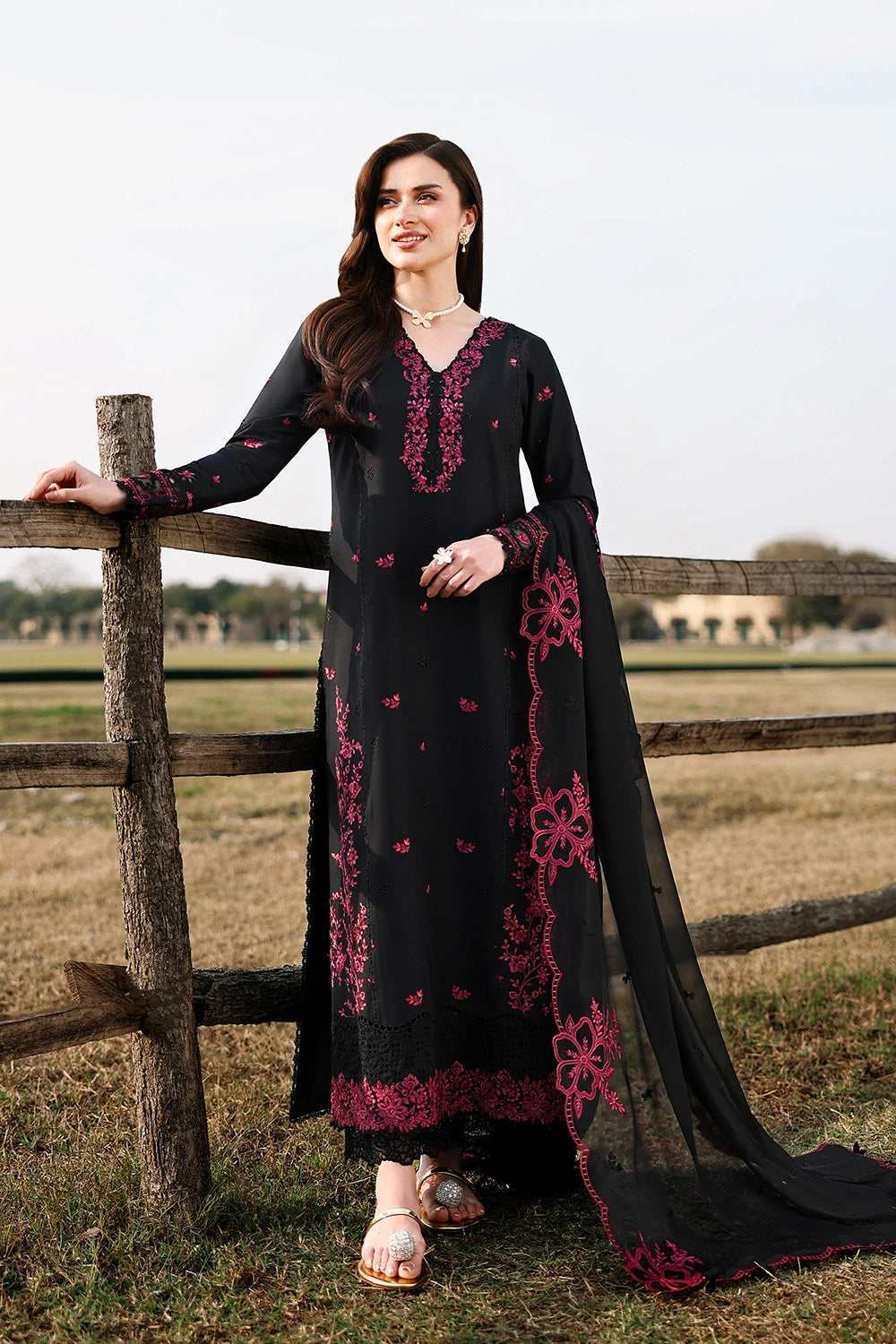 Azure | Luxury Lawn 26 | Black Cherry by Azure – Pakistani designer wear