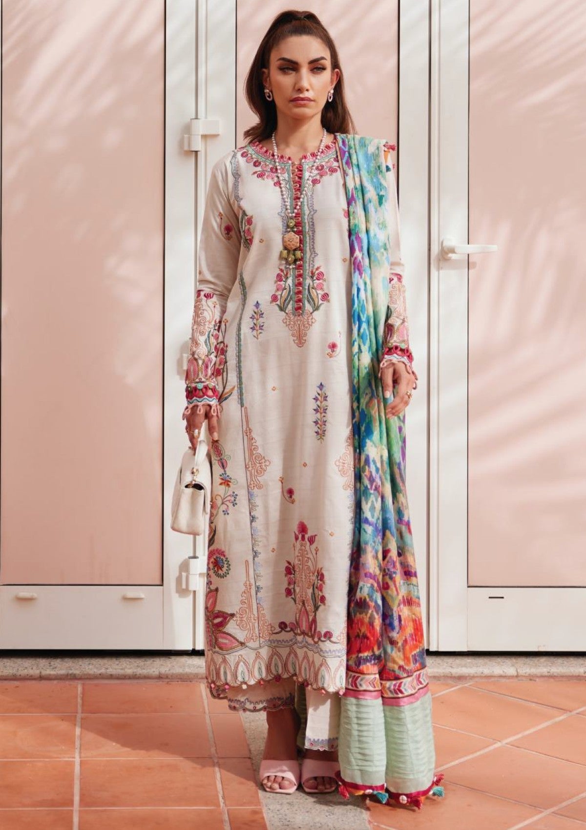 Lawn - Farah Talib Aziz - Luxury Unstitched - FTL25#02 - Irene Ivory