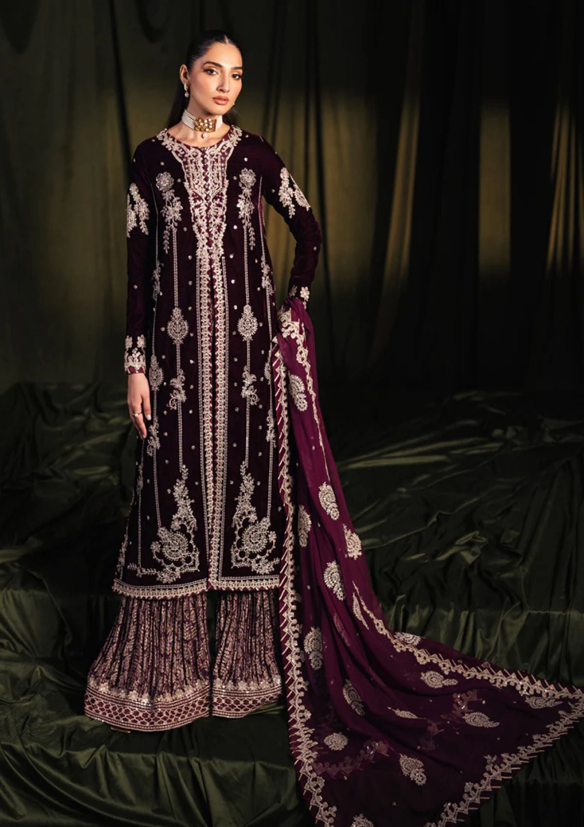 Winter Collection - Qalamkar - Velvet Edit - QV24#01 - AMANI