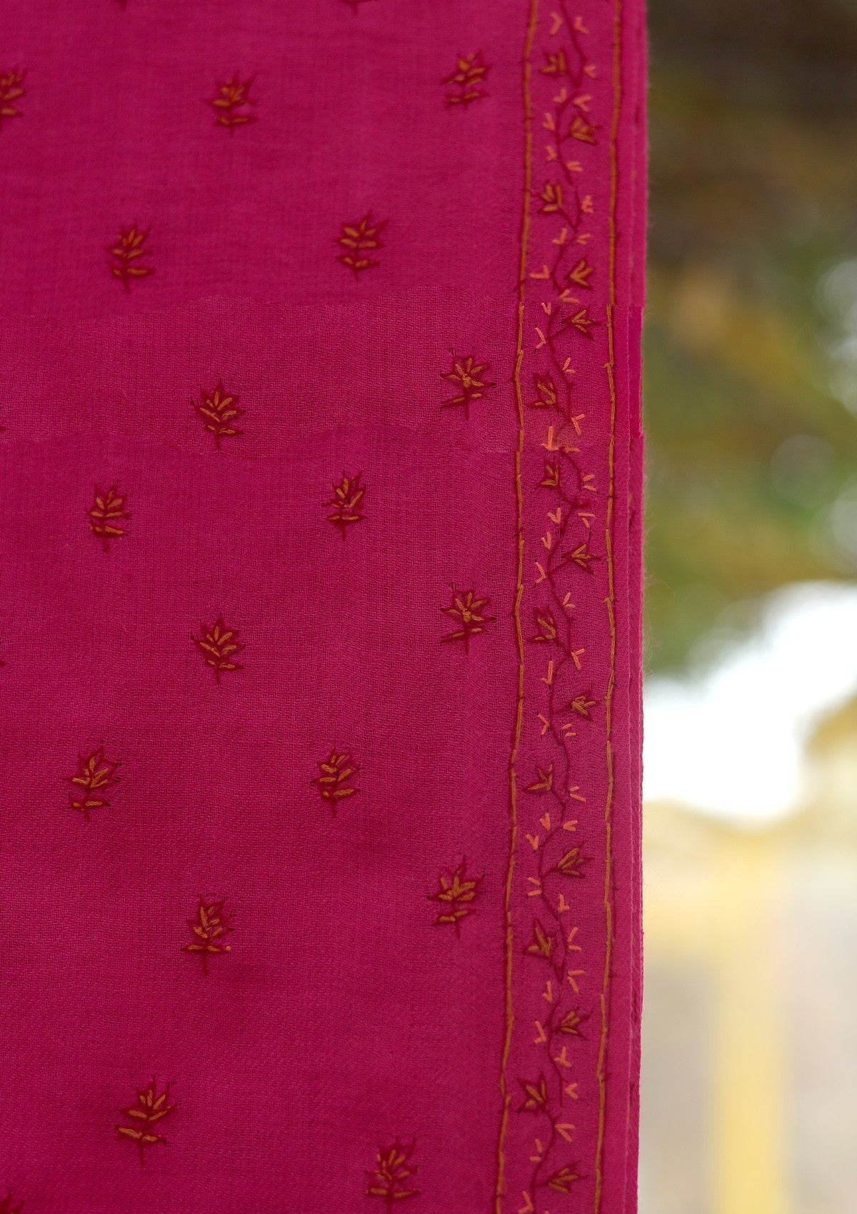 Wool Needle Work Shawl D - 70R - SH PINK