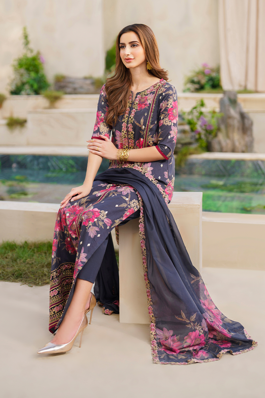 Iznik | Exclusive Lawn | SFL-12 EMBROIDERED LAWN - Official Iznik stockist in UK - Sakeena London