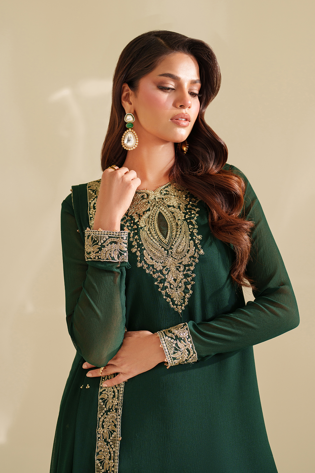 Iznik I Festive Formal I CC-75 Embroidered Chiffon - Official Iznik stockist in UK - Sakeena London