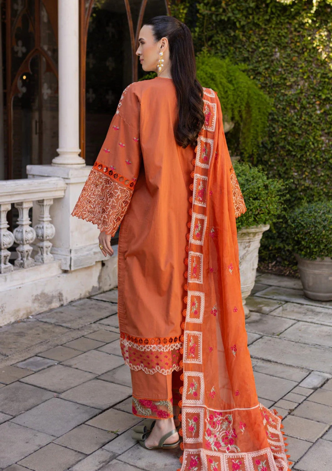 Lawn - Marjjan - Ruhi - Unstitched 25 - MLL-06 B (RUST ORANGE)