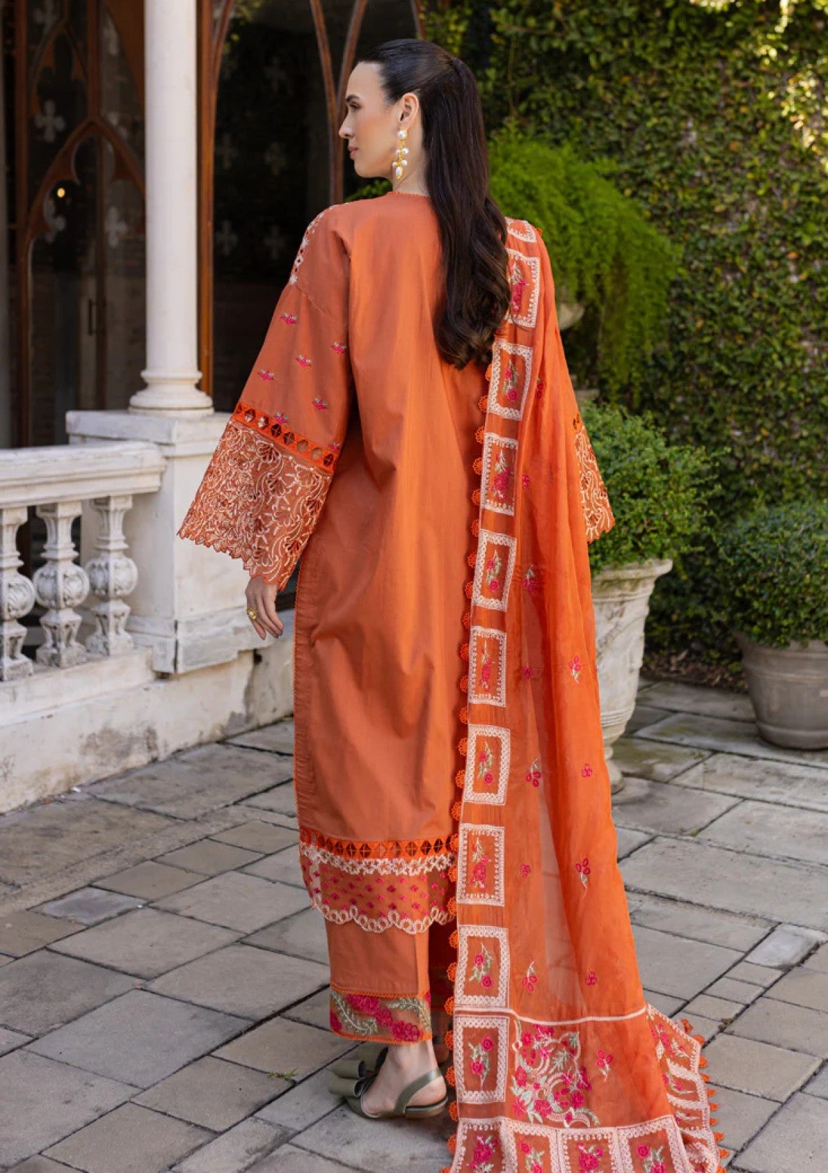 Lawn - Marjjan - Ruhi - Unstitched 25 - MLL-06 B (RUST ORANGE)