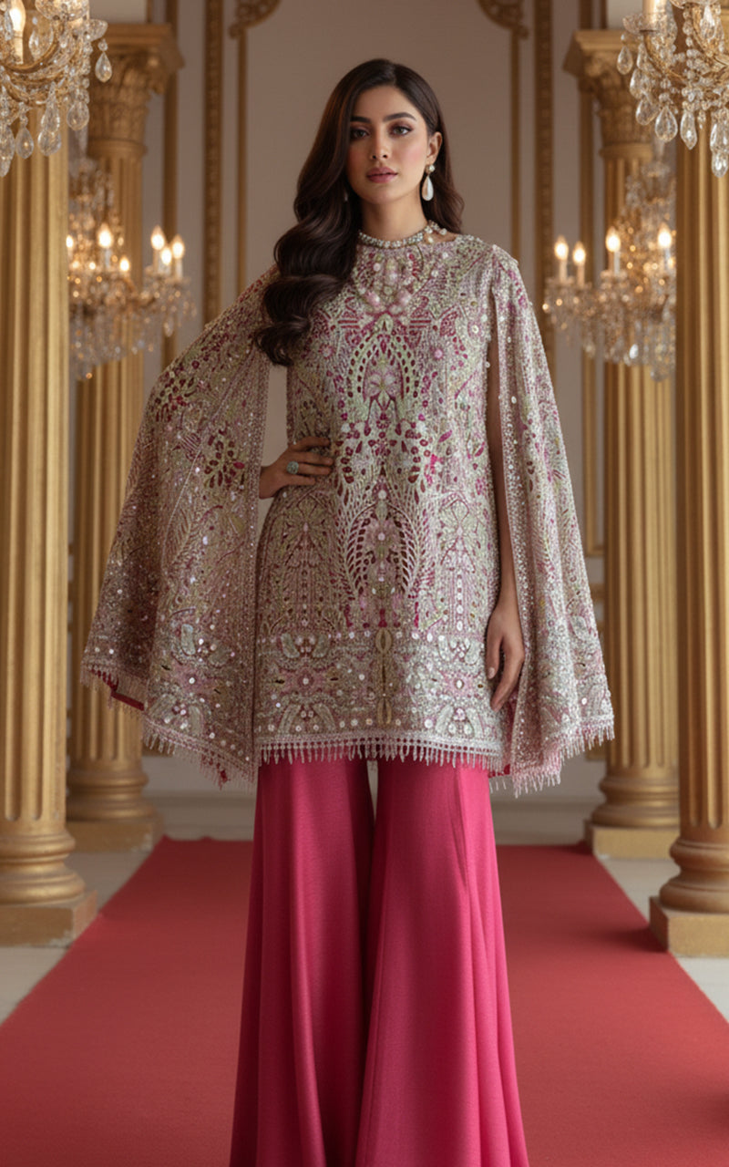 Threads and Motifs | Formal Dresses 25 | Organza Embroidered Shirt - Official Threads and Motifs stockist in UK - Sakeena London