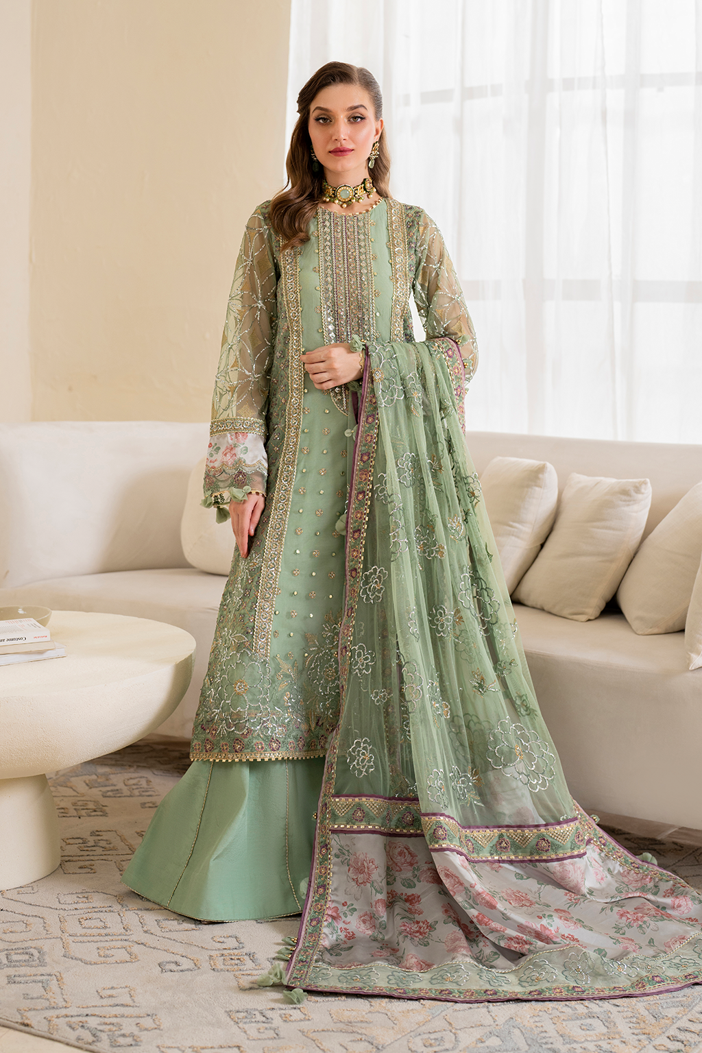 Iznik | Chinnon Chiffon | CC-41 Embroidered Net - Official Iznik stockist in UK - Sakeena London