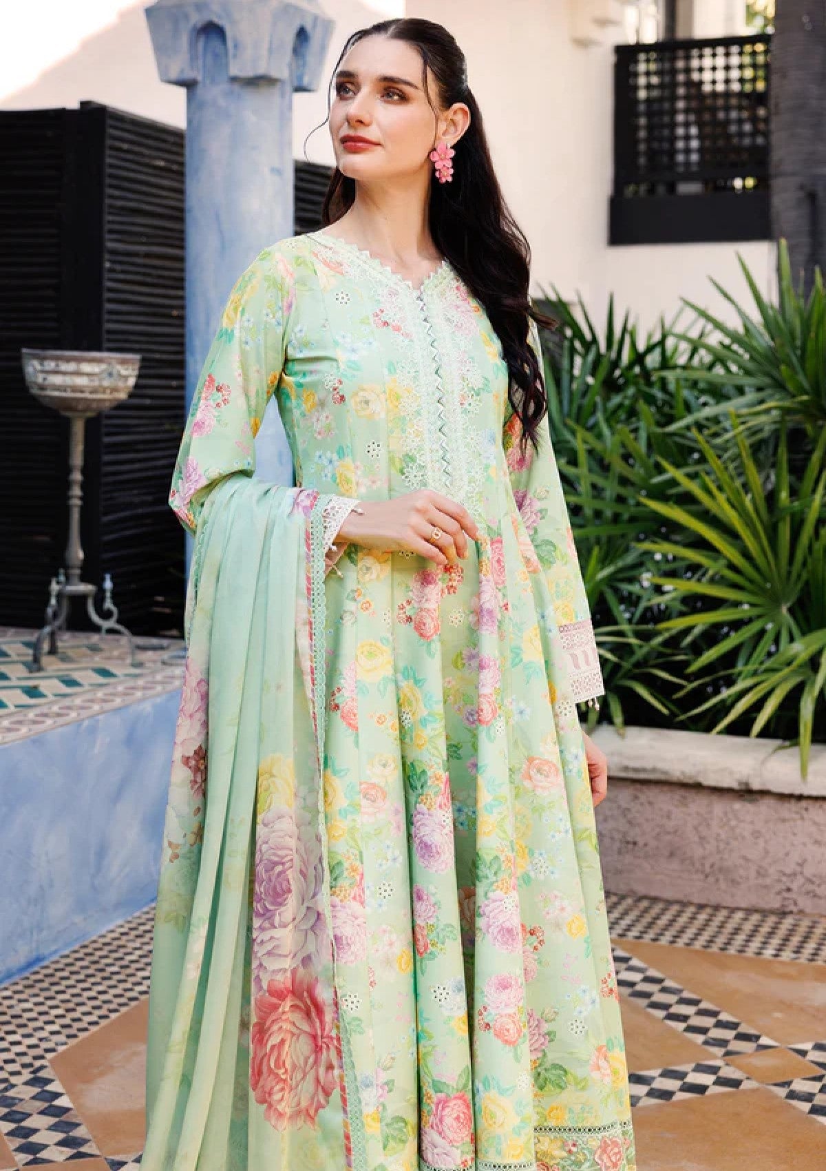 Lawn - Farasha - Aurea - Eid Summer 25 - Mint Dew