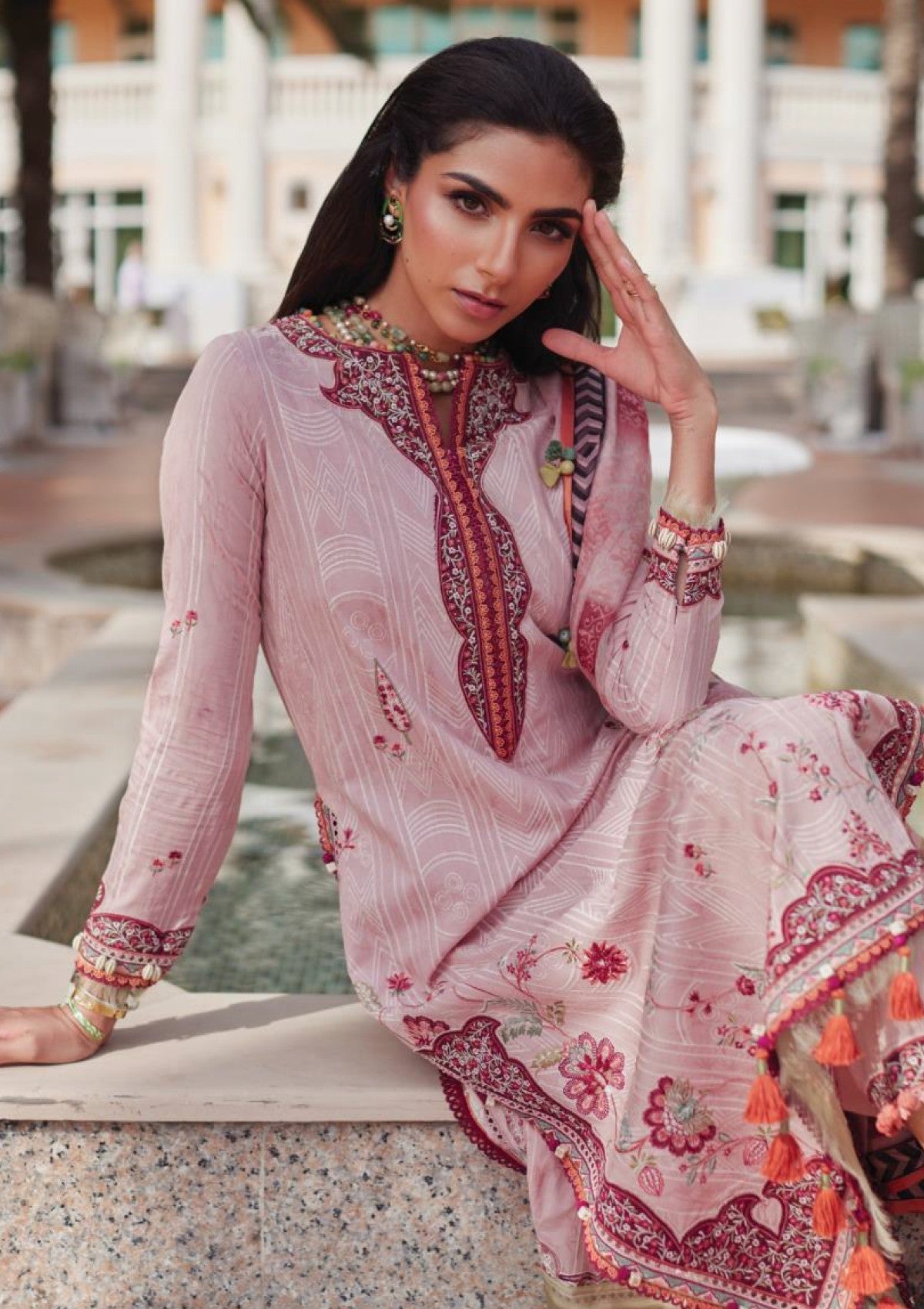 Lawn - Farah Talib Aziz - Luxury Unstitched - FTL25#03 - Prciscilla Pink