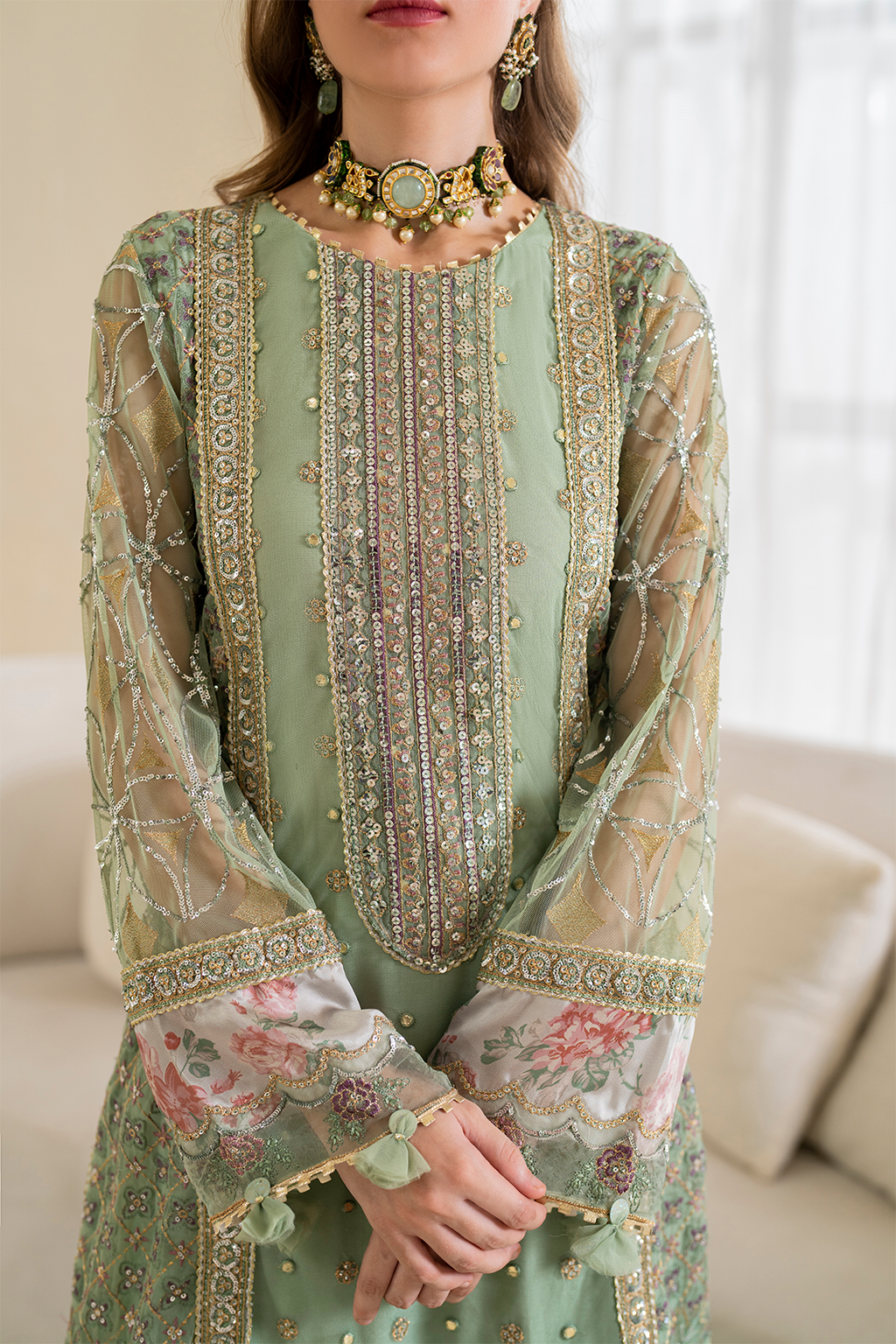 Iznik | Chinnon Chiffon | CC-41 Embroidered Net - Official Iznik stockist in UK - Sakeena London