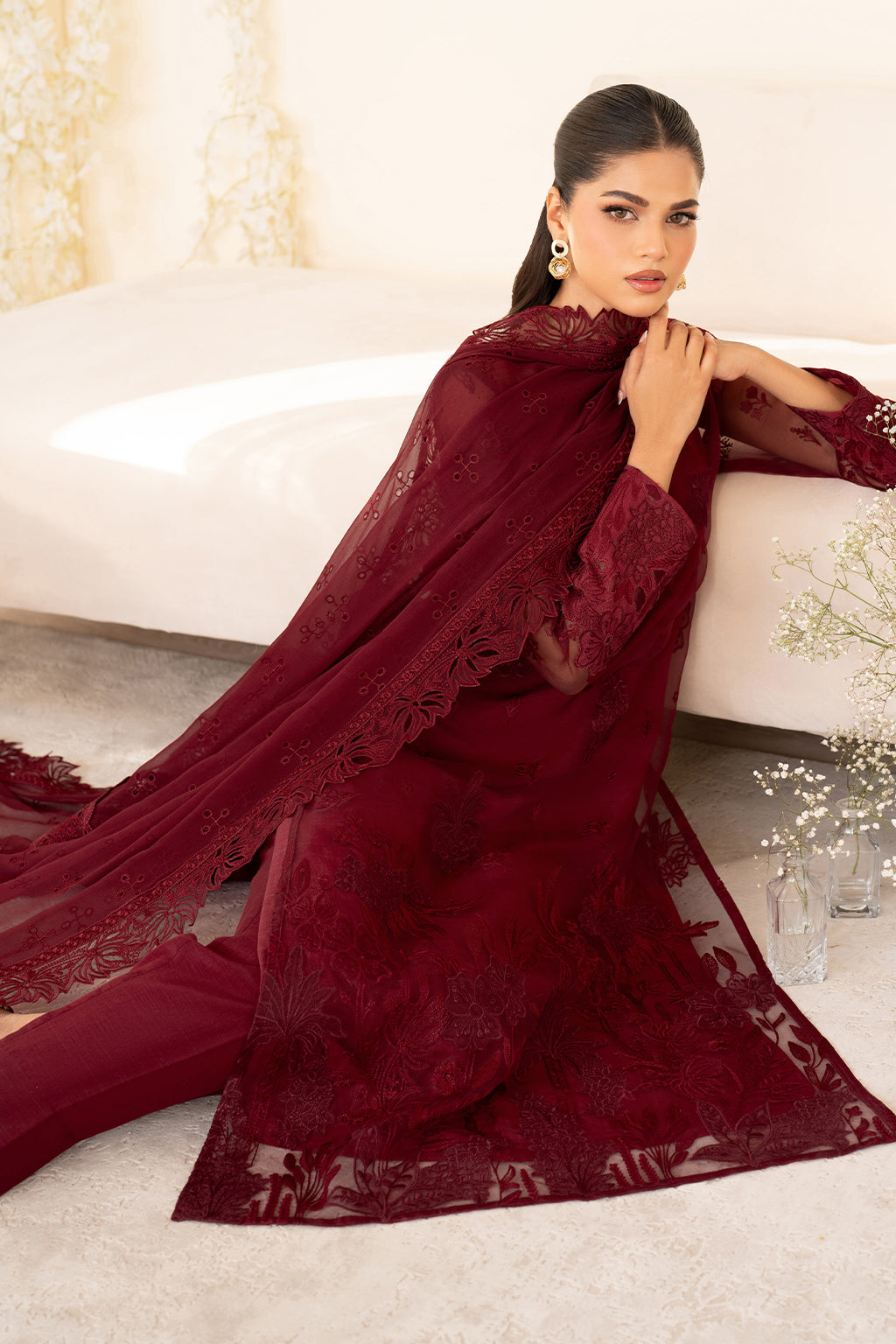 Iznik | Festive Formal | UE-438 Embroidered Pure Organza - Official Iznik stockist in UK - Sakeena London