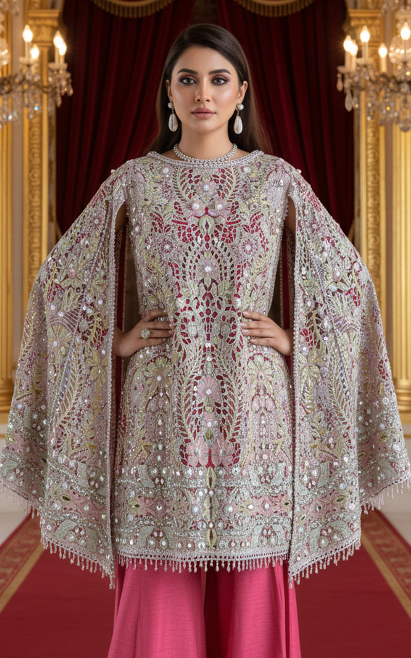 Threads and Motifs | Formal Dresses 25 | Organza Embroidered Shirt - Official Threads and Motifs stockist in UK - Sakeena London