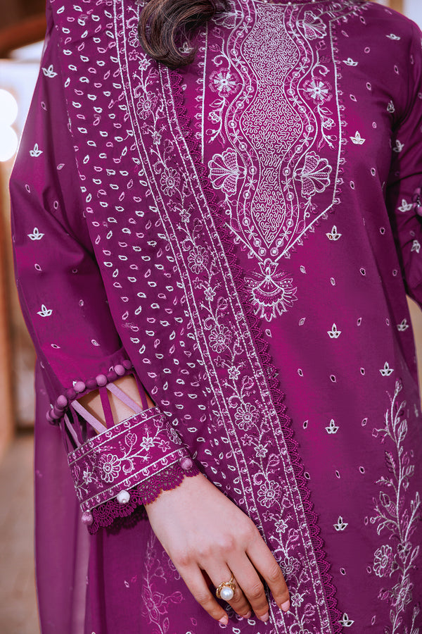 Farasha | Dastoor Embroidered Lawn SS24 | TEMPTING BERY - Official Farasha stockist in UK - Sakeena London