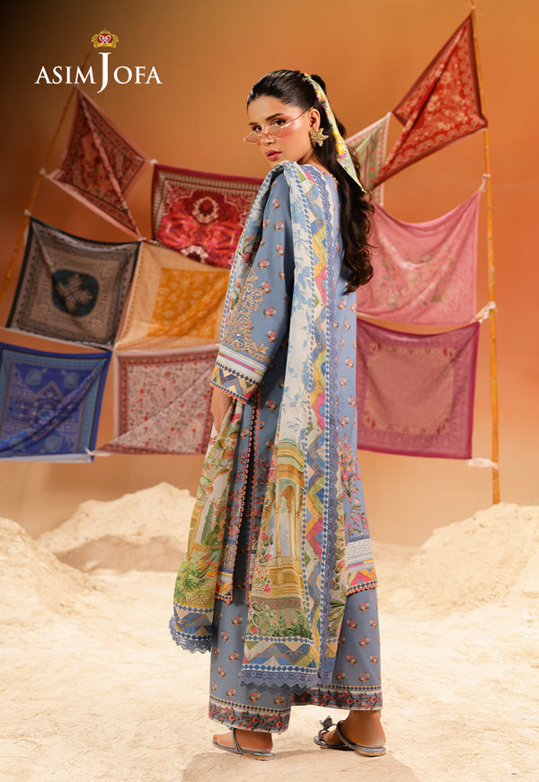 Asim Jofa | Summer Rhapsody | AJUBU-11 Printed Embroidered Lawn - Official Asim Jofa stockist in UK - Sakeena London