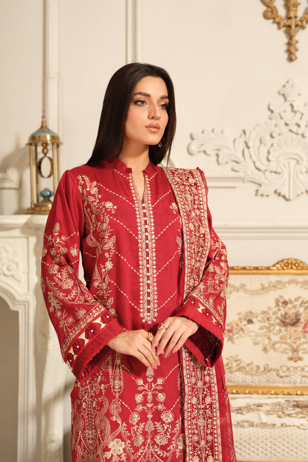 Johra | Silsila Embroidered Viscose | JH-253-SIL - Official Johra stockist in UK - Sakeena London