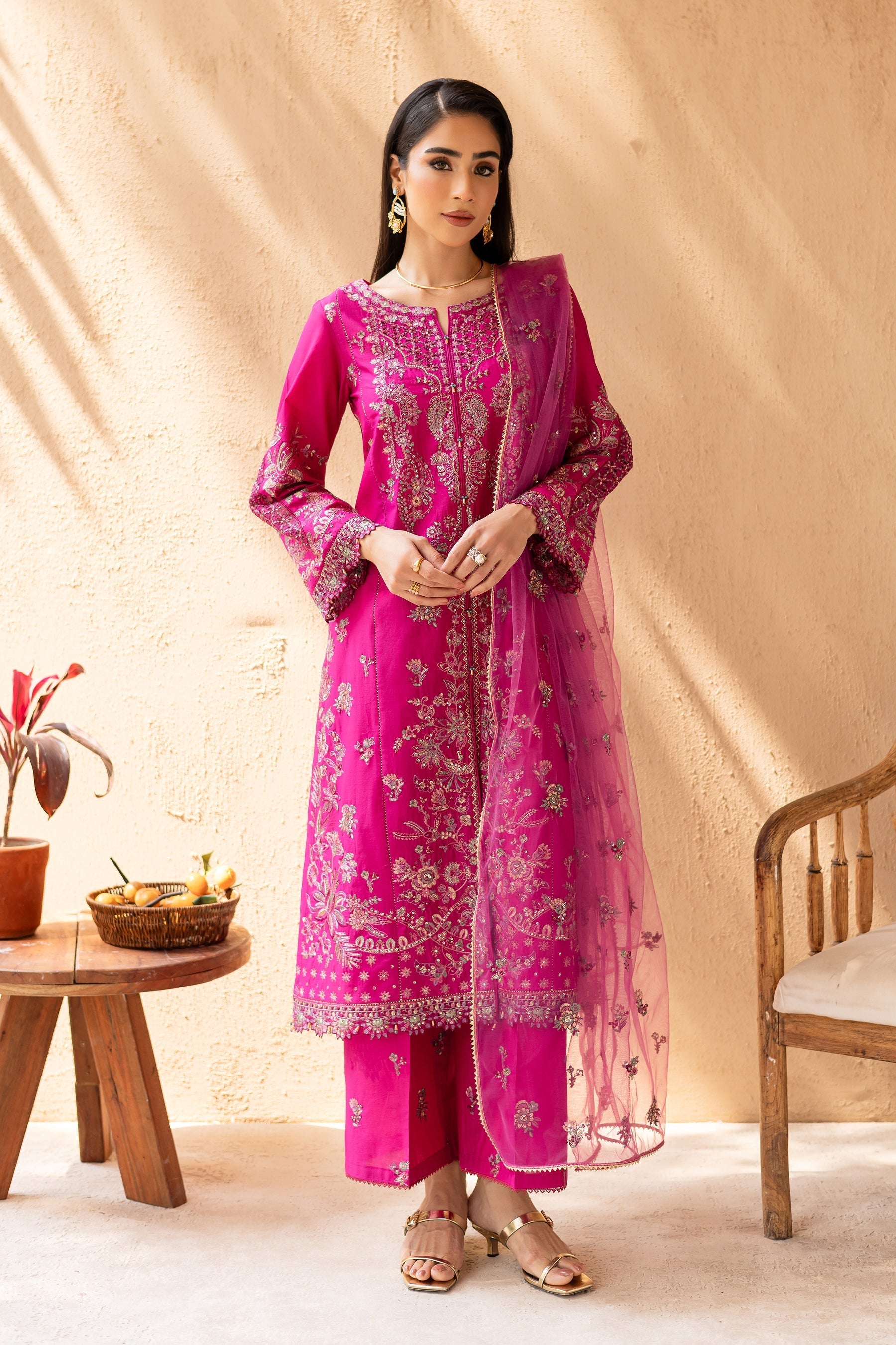 Batik | Nyra Embroidered Summer Solids | Dastak - Official Batik stockist in UK - Sakeena London