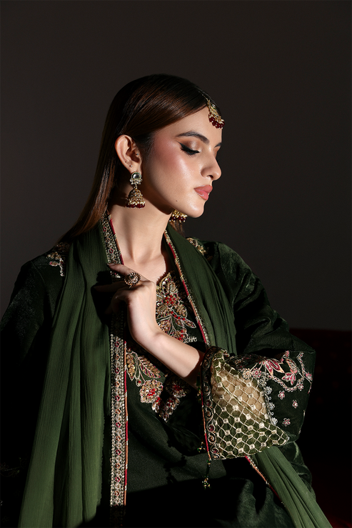 Emaan Adeel | Zarposh Velvet 25 | AARISH - Official Emaan Adeel stockist in UK - Sakeena London