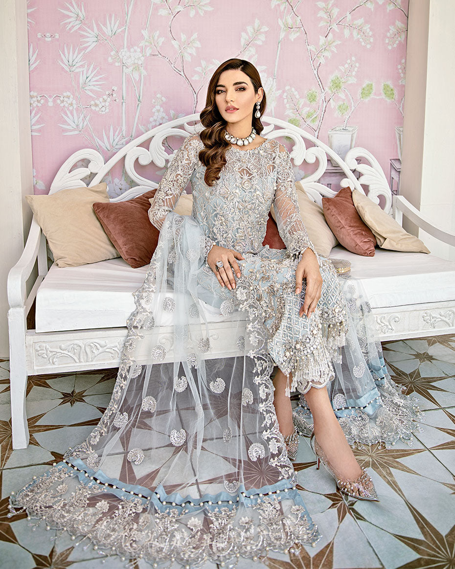 Gulaal | Wedding Formals | Avenir Embroidered Net 3-Piece Suit WS-01 - Official Gulaal stockist in UK - Sakeena London