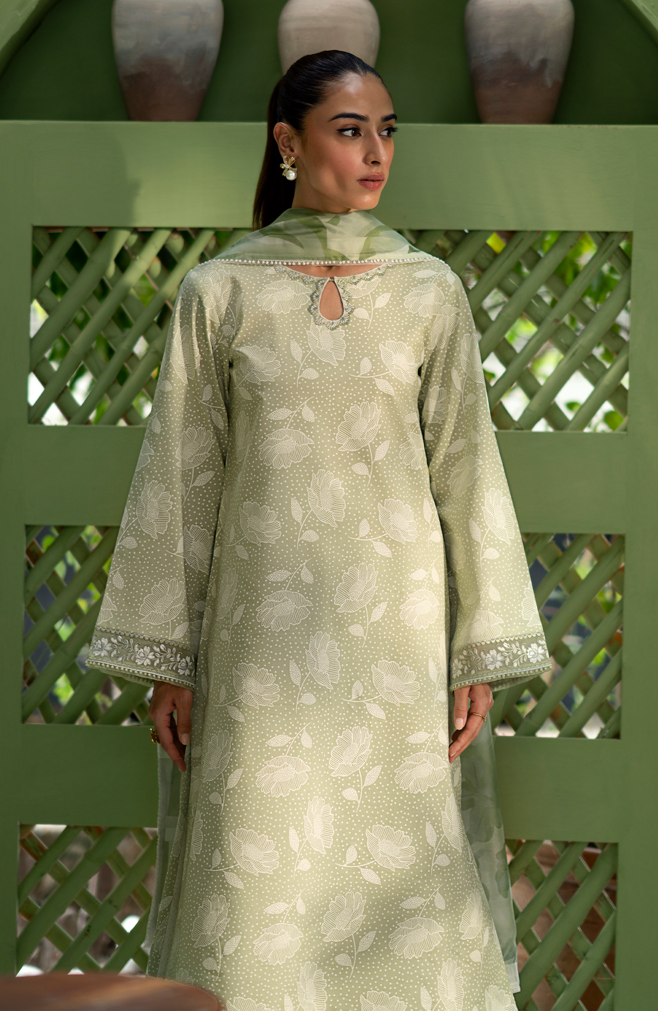 Seran | Artisan Lawn 25 | PISTACHE - Official Seran stockist in UK - Sakeena London