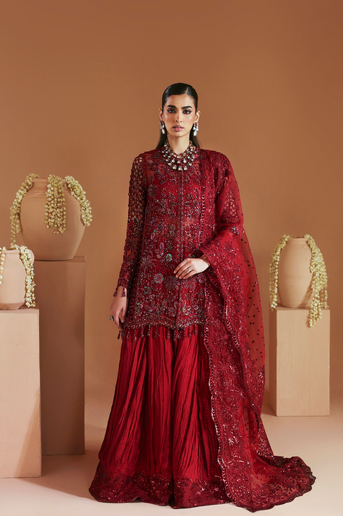 Emaan Adeel | Celestique Formals 25 | SCARLET - Official Emaan Adeel stockist in UK - Sakeena London