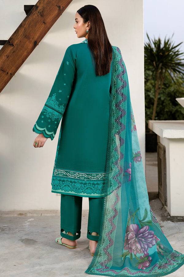 Farasha | Summer Weaves Embroidered Lawn | Dewy Teal - Official Farasha stockist in UK - Sakeena London