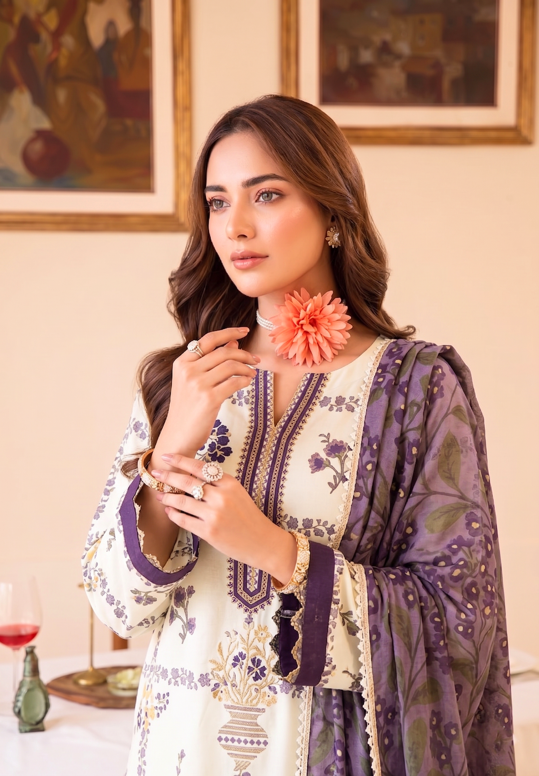 Faiza Faisal | FNF Printed Lawn | WHITY PLUM