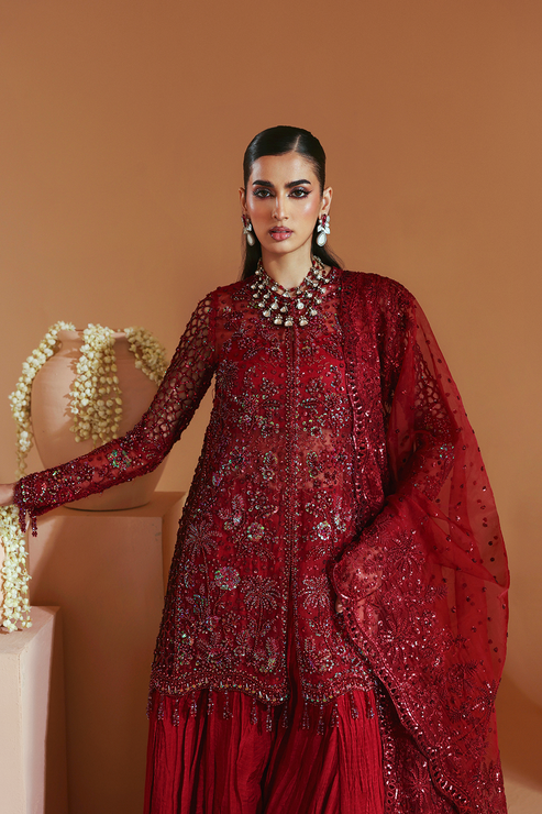 Emaan Adeel | Celestique Formals 25 | SCARLET - Official Emaan Adeel stockist in UK - Sakeena London