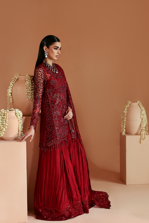Emaan Adeel | Celestique Formals 25 | SCARLET - Official Emaan Adeel stockist in UK - Sakeena London