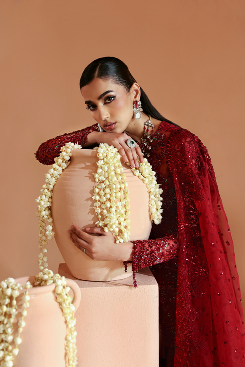 Emaan Adeel | Celestique Formals 25 | SCARLET - Official Emaan Adeel stockist in UK - Sakeena London